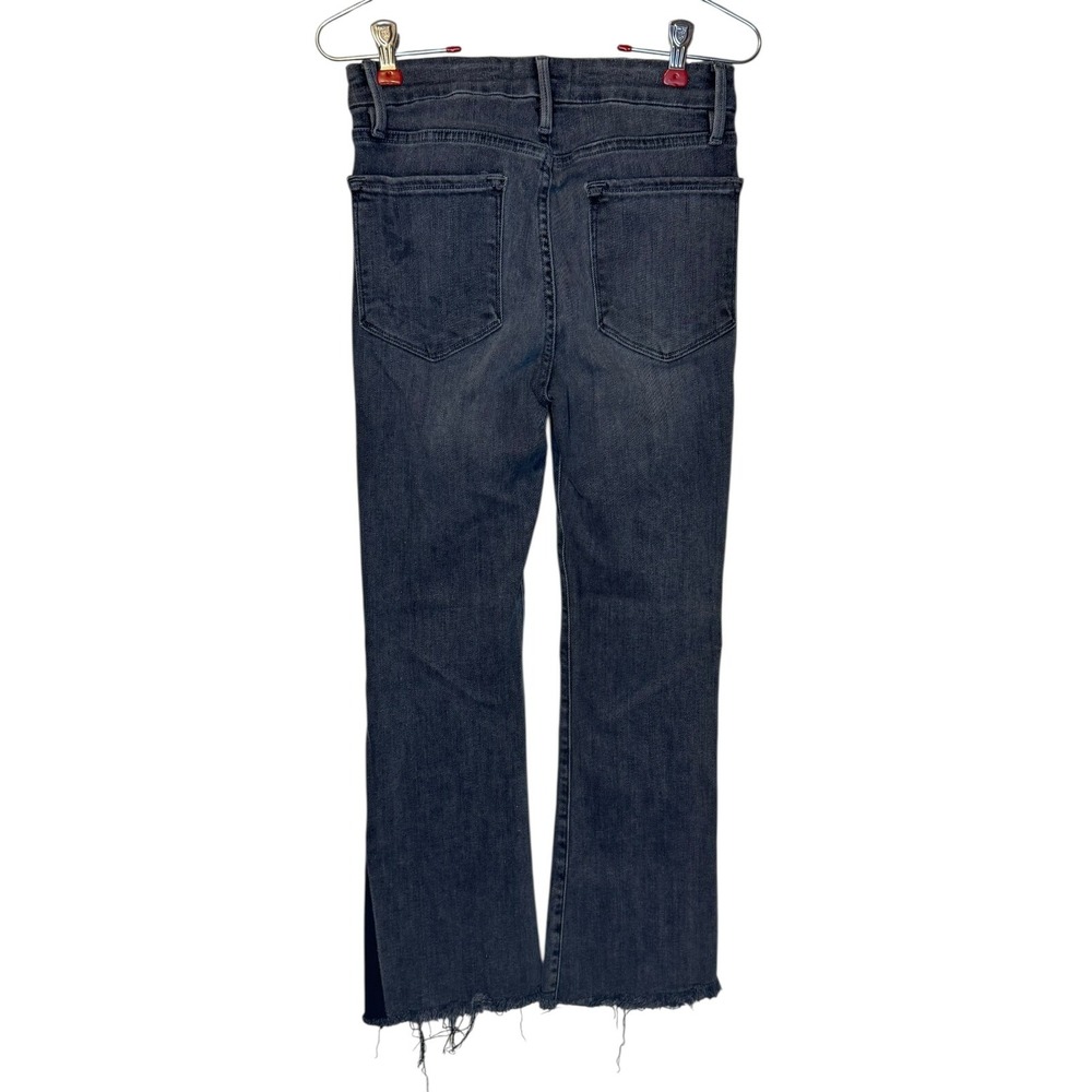 Frame Women's Jeans Le Crop Mini Boot Frayed‎ Hem Mid-Rise Stretch Denim Gray 26 - Picture 7 of 10